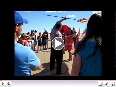 Banners at a Baptism on the Beach at Bundaberg, Australia
