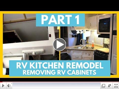 RV kitchen remodel -- removing RV cabinets