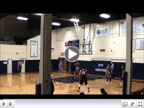 Robert West hits a three off pass from Austin Feaster