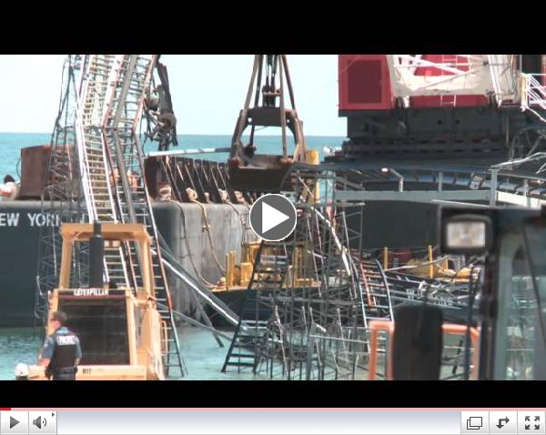 Work Begins to Remove Jet Star Roller Coaster from Ocean