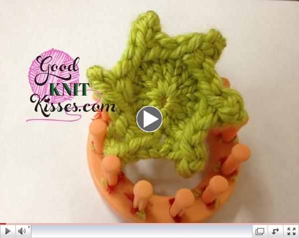 Loom Knitting: Picot Star - 6 pointed flower