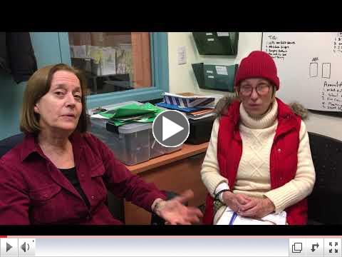 GPBA President Arlene Harrison interviews Nazareth Housing Executive Director Mary Kay Orr