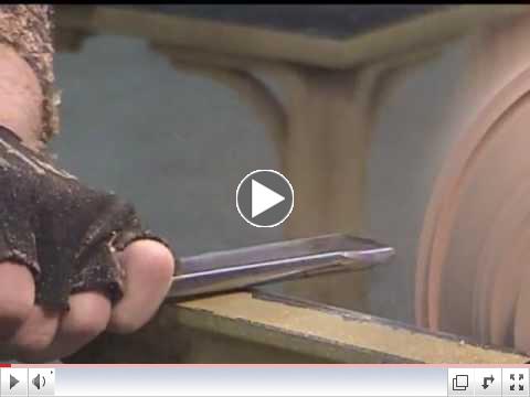 Michael Sorge demonstrating his wood-turning skills!