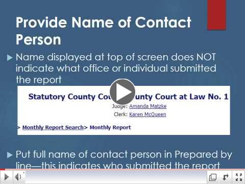 Submitting Your Monthly Activity Reports - County Courts