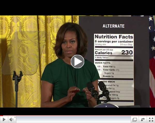 Michelle Obama introduces nutrition 'label of the future'