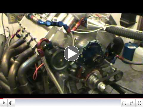 KRE WARP 6 headed 535 cid Pontiac engine idel on dyno