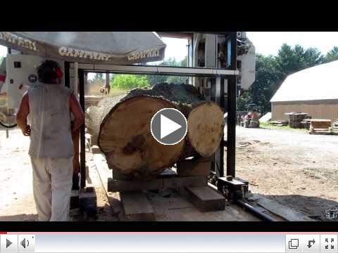 Sawing wide slabs from a 20,000 lb log