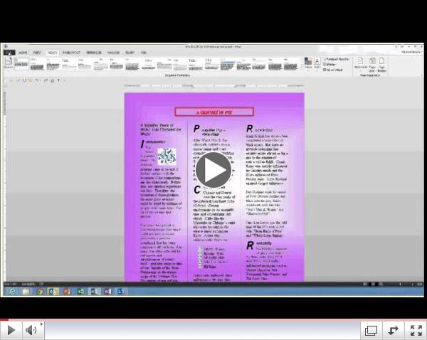 Word 2013 - Columns, Graphics, Watermarks, Borders