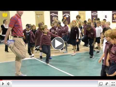 Watch Mr. Weisbrot, Junior Joggers Instructor, warm up students at Morning Meeting!