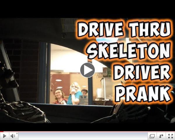 Drive Thru Skeleton Driver Prank