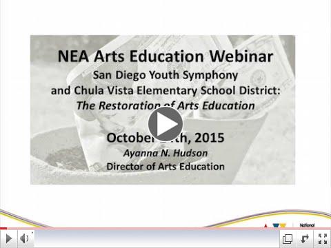 The National Endowment for the Arts invited SDYS and Chula Vista Elementary School District to share our story on a national webinar.