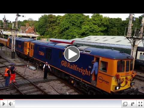 Martin Lawrence's video shows the delivery of ballast to Horsted keynes on 26 Sept., 2016. Great to see such a train on Bluebell steel!