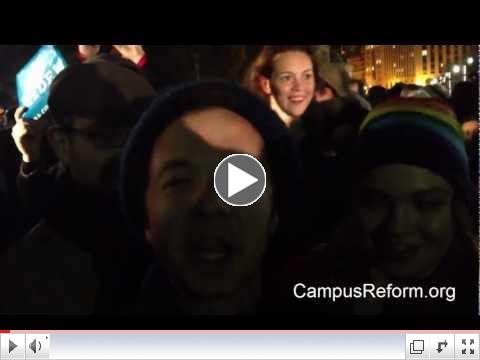 Students celebrate President Obama's reelection outside the White House