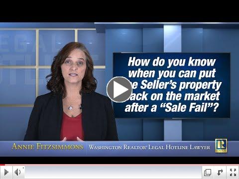 When can the property go back on the market after a 