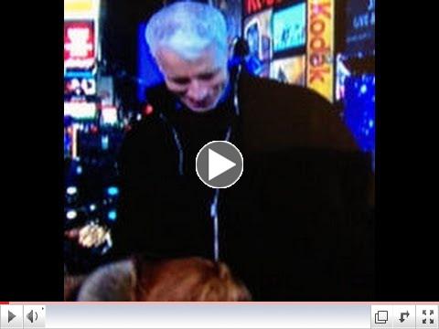 Kathy Griffin Kisses Anderson Cooper's Crotch on Live TV - 12/31/12