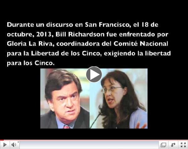 Gloria La Riva confronta a BIll Richardson en el caso de los Cinco Cubanos