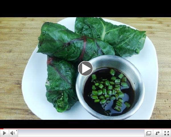 Shrimp, Rice, and Kale Swiss Chard Roll Recipe |