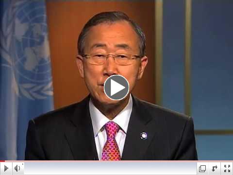 �varp Ban Ki-moon framkv�mdastj�ra Sameinu�u �j��anna � tilefni af Matv�ladeginum.