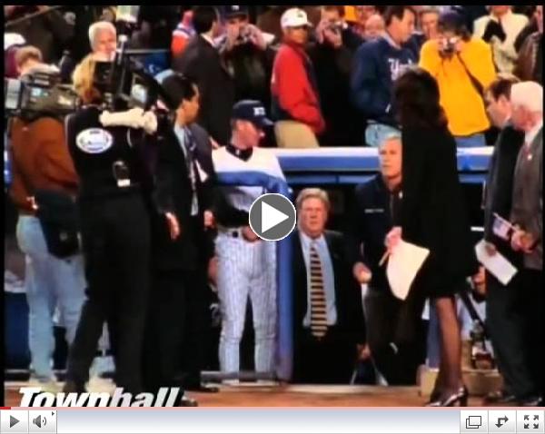 President Bush's Opening Pitch at Yankee Stadium After 9-11 [High Quality]