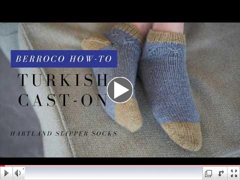 The Hartland Slipper Socks begin with a Turkish cast-on (click image to watch video)