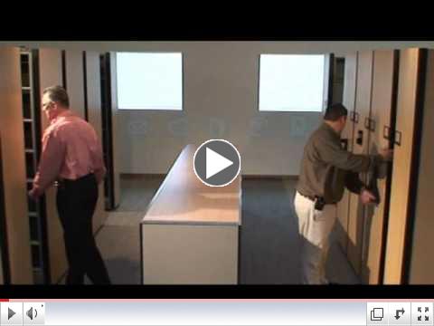 Spacesaver High-Density Shelving Push-button or Hand Crank