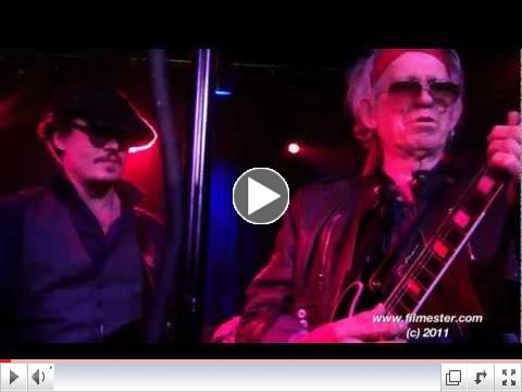 Johnny Depp & Keith Richards playing at Rum Diaries afterparty