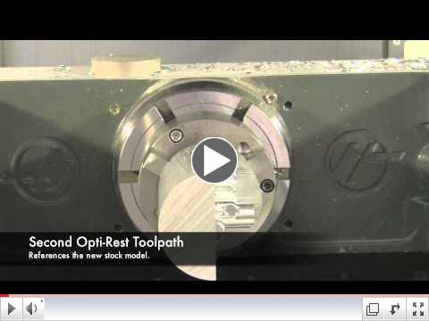 Mastercam's Stock Model with Opti-Rest Toolpaths