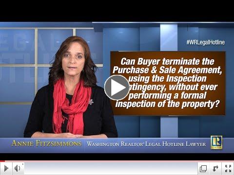 Use of Form 35: Inspection Contingency Addendum