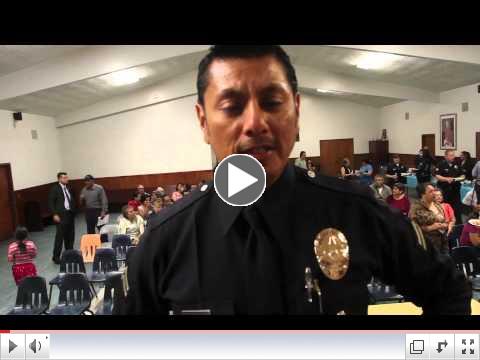 LAPD Harbor Division Captain Nancy Lauer Introduces New Wilmington SLO Roger Perez