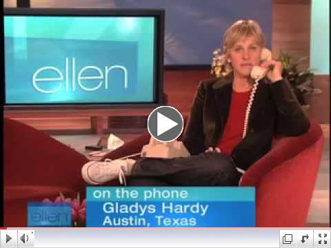Image of Ellen Degeneres on the phone