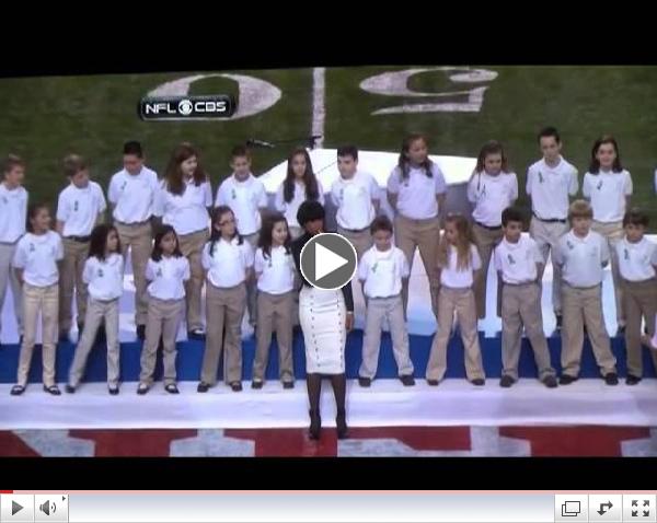 Sandy Hook Students Perform at the Super Bowl with Jennifer Hudson