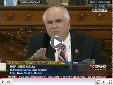 Rep. Mike Kelly Receives Standing Ovation at Ways & Means Hearing on IRS Scandal