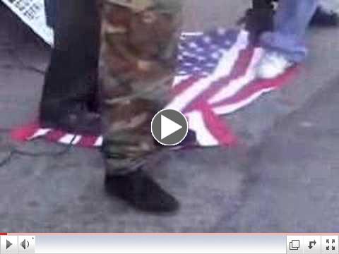 Muslims in New York Desecrate U.S. Flag