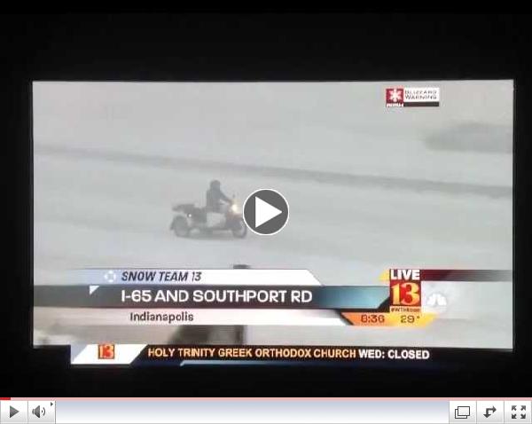 Blizzard Motorcyclist in Indianapolis