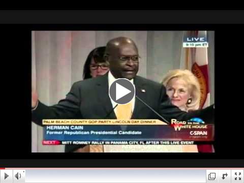 Herman Cain Endorses Newt Gingrich for President at Florida Event - 1/28/12