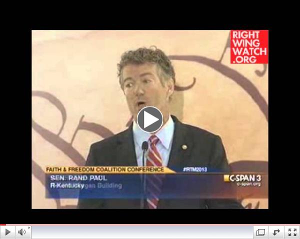 Rand Paul: Liberals, Islamists Waging War on Christanity