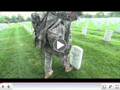 Raw Video: Soldiers Plant Flags at Arlington