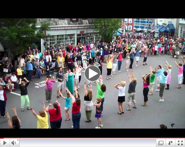 Flash mob at the Windjammer Days street parade in Boothbay Harbor, Maine