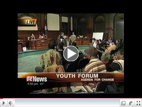 Brandon White, age 17, speaks at Youth Forum at City Hall, 2008