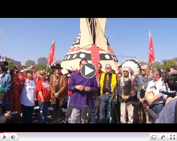 Cowboy Indian Alliance Protests Keystone XL Pipeline in D.C. After Latest Obama Admin Delay