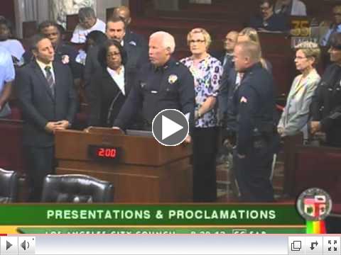 LA City Council Honors LAPD Deputy Chief Pat Gannon on his Retirement