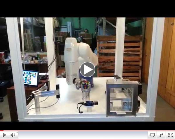 Denso 6 Axis Industrial Robot Solving a Rubik's Cube
