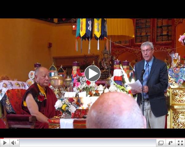 At Khenpo Karthar Rinpoche's birthday Party: David speaking