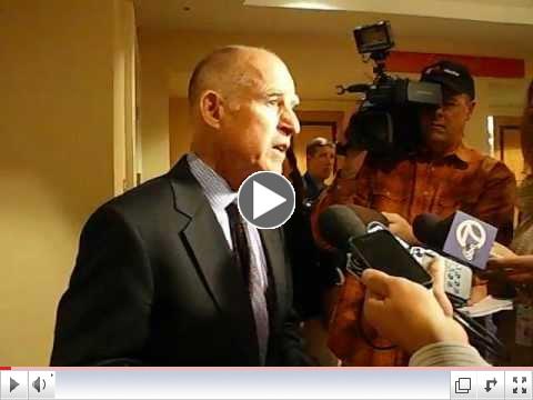 Jacquie Taliaferro of LaHitz Media Intro's Governor Jerry Brown Speaking with Press