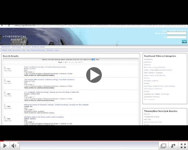 New 'Browse' Function of the Library Catalog