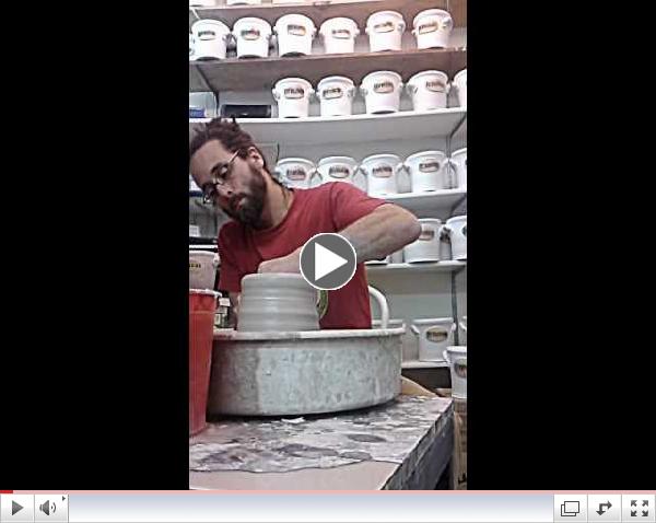 handmade ceramic fermenting crock demonstration