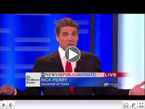 Perry on Gingrich: If You Cheat On Your Wife, You'll Cheat On Anybody (ABC Republican Debate)