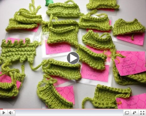 Loom Knit Cast On Overview with swatches