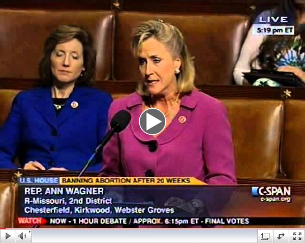 Rep. Wagner Speaks in Support of Pro-life Legislation