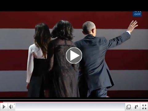 Obamas & Bidens Wave Goodbye To Crowd At Farewell Address In Chicago